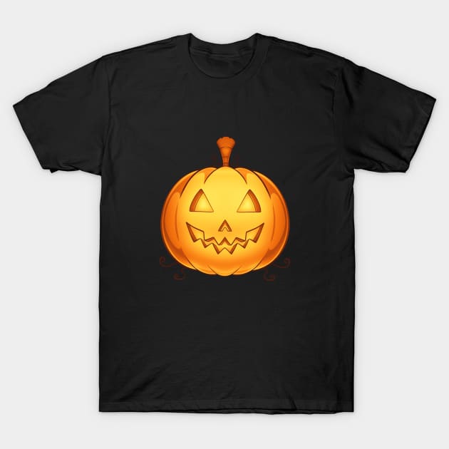 Bright Orange Pumpkin T-Shirt by SilentNoiseArt